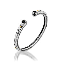 Load image into Gallery viewer, Women's Sterling Silver and 14-karat yellow gold Solar Cuff Bracelet