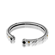 Load image into Gallery viewer, Women's Sterling Silver and 14-karat yellow gold Solar Cuff Bracelet