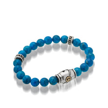 Load image into Gallery viewer, Women&#39;s Sterling Silver with 14 karat Yellow Gold Solar Apatite Beaded Bracelet
