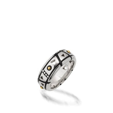 Load image into Gallery viewer, Women's Sterling Silver and 14 karat Yellow Gold Solar Ring