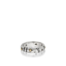 Load image into Gallery viewer, Women's Sterling Silver and 14 karat Yellow Gold Solar Ring