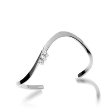 Load image into Gallery viewer, Women's Hand-forged in 14 karat White Gold Christy Twist Cuff Bracelet with Diamonds