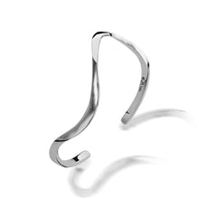 Load image into Gallery viewer, Women's Hand-forged in 14 karat White Gold Christy Twist Cuff Bracelet