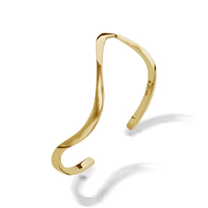 Women's Hand-forged in 14 karat Yellow Gold Christy Twist Cuff Bracelet