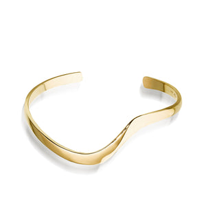 Women's Hand-forged in 14 karat Yellow Gold Dallas Cuff Bracelet