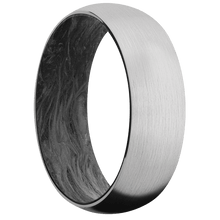 Load image into Gallery viewer, 14K White Gold + Satin Finish + Forged Carbon Fiber