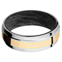 Load image into Gallery viewer, 14K White Gold + Polish Finish + Forged Carbon Fiber