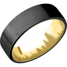 Load image into Gallery viewer, Zirconium + Distressed Finish + 14K Yellow Gold