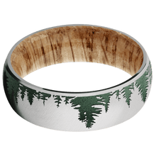 Load image into Gallery viewer, 14K White Gold + Anglesatin Finish + Natural Oak