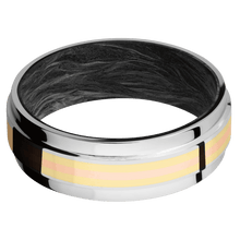 Load image into Gallery viewer, 14K White Gold + Polish Finish + Forged Carbon Fiber