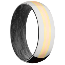 Load image into Gallery viewer, 14K White Gold + Polish Finish + Forged Carbon Fiber