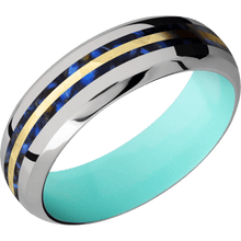 Load image into Gallery viewer, Titanium + Polish , Polish Finish + Robins Egg Blue