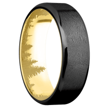 Load image into Gallery viewer, Zirconium + Distressed , Polish Finish + 14K Yellow Gold