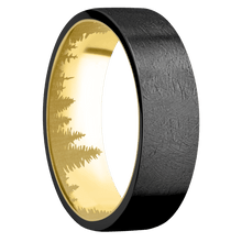 Load image into Gallery viewer, Zirconium + Distressed Finish + 14K Yellow Gold