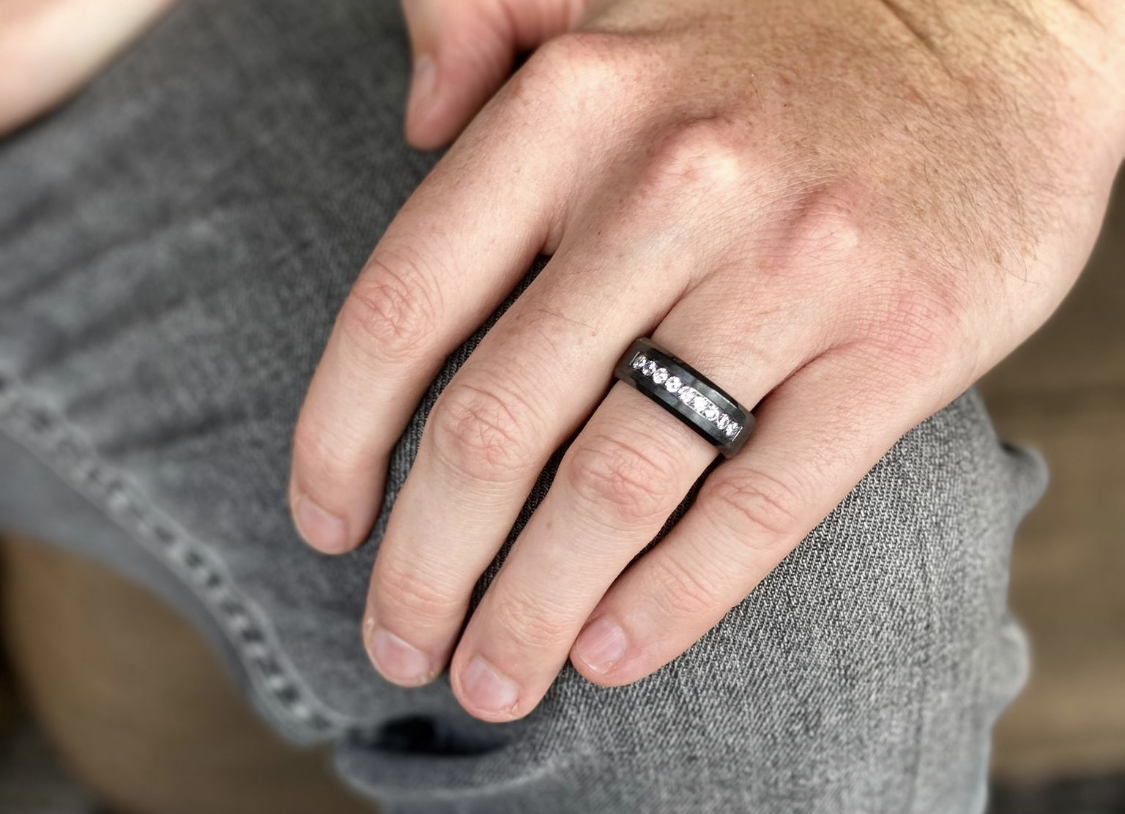 Zirconium wedding hot sale bands