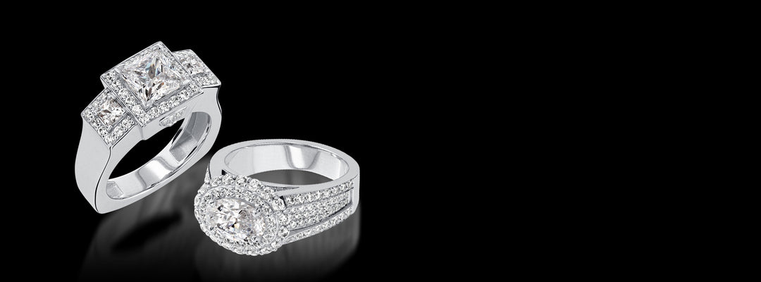 10K White Gold Multi-Row Engagement Ring 50660-E-4.3-10KW | Lennon's W.B.  Wilcox Jewelers | New Hartford, NY
