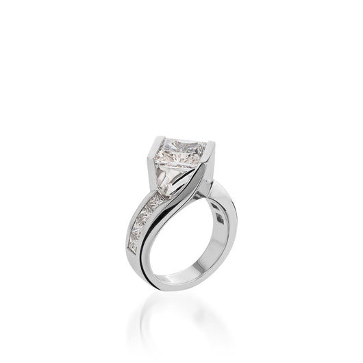 Intrigue 3-Carat Princess Cut Engagement Ring