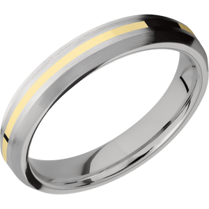 14K White Gold + Satin , Satin Finish + Titanium