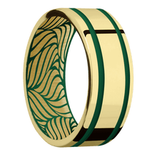 Load image into Gallery viewer, 14K Yellow Gold + Polish , Polish Finish + Green
