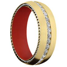 Load image into Gallery viewer, 14K Yellow Gold + Satin Finish + Red Apple
