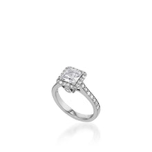 Load image into Gallery viewer, Satin Princess Cut White Gold Engagement Ring

