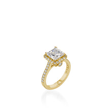 Load image into Gallery viewer, Satin Princess Cut Yellow Gold  Engagement Ring

