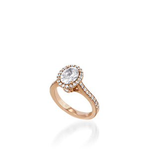 Satin Oval Yellow Gold Engagement Ring
