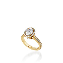 Load image into Gallery viewer, Satin Oval Yellow Gold Engagement Ring
