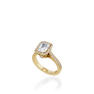 Satin Radiant White Gold Engagement Ring