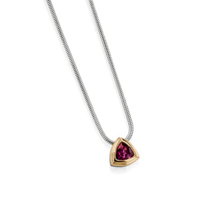 Arrivo Trillion Solitaire Pendant Necklace