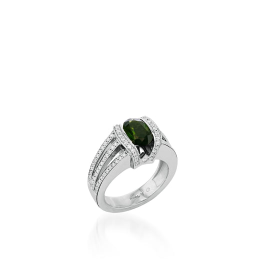 Venus Elite Green Tourmaline and Diamond Ring