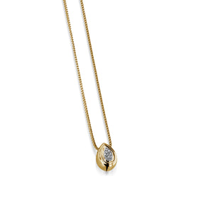 Gemini Solitaire Pave Diamond Pendant Necklace