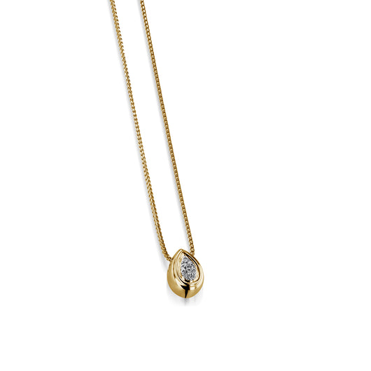 Gemini Solitaire Pave Diamond Pendant Necklace