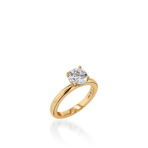 Essence Solitaire Round Yellow Gold Engagement Ring