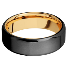 Load image into Gallery viewer, Zirconium + Bead , Polish Finish + 14K Yellow Gold
