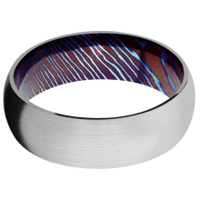 Load image into Gallery viewer, 14K White Gold + Satin Finish + Titanium Damascus
