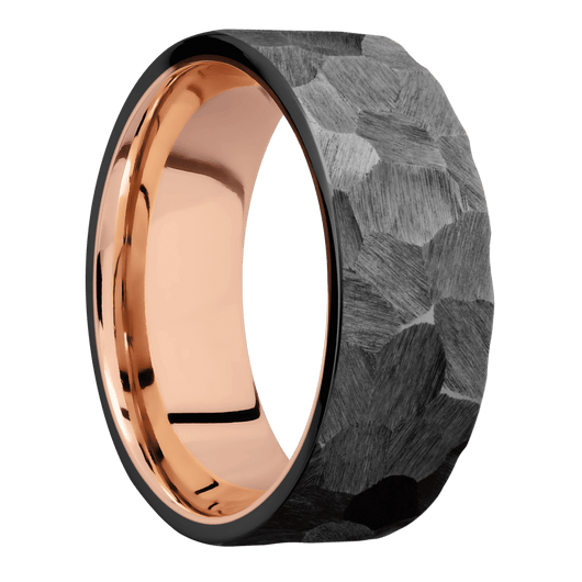 Zirconium + Rock Finish + 14K Rose Gold