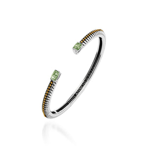 Entwine Gemstone Narrow Cuff Bracelet - Prasiolite