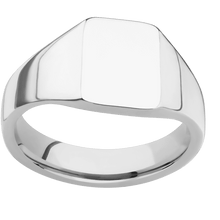 Load image into Gallery viewer, Small Rectangle signet ring (12x9mm) in 14K White Gold, with a Wide style band.
