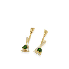 Load image into Gallery viewer, Pinnacle  Petite Gemstone Dangle Earrings with Pave Diamonds
