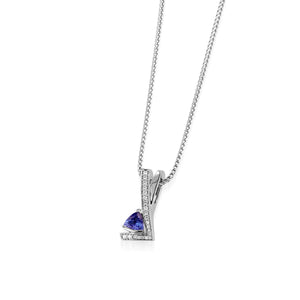 Pinnacle Petite Gemstone Pendant Necklace with Pave Diamonds