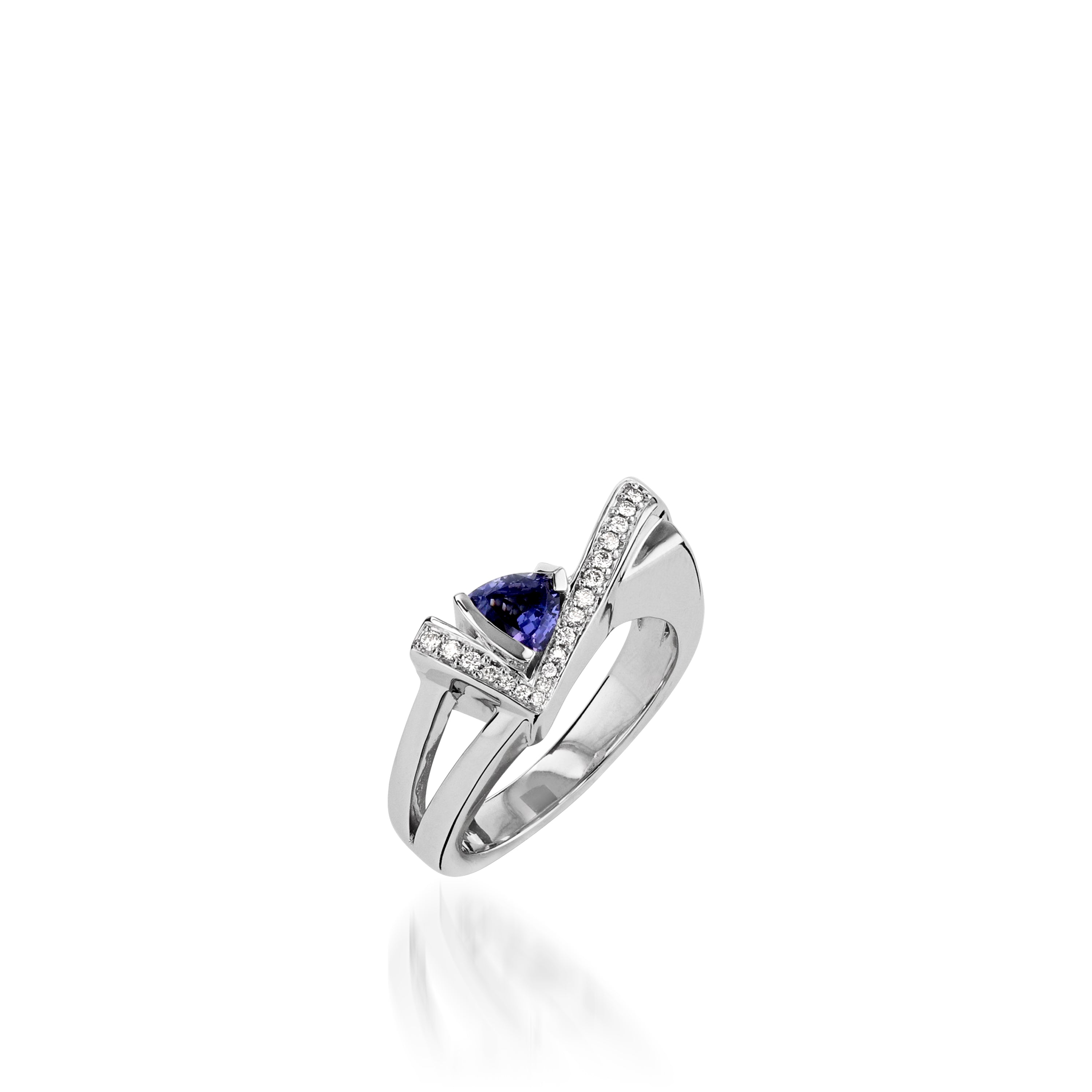 Pinnacle Petite Gemstone Ring with Pave Diamonds – John Atencio