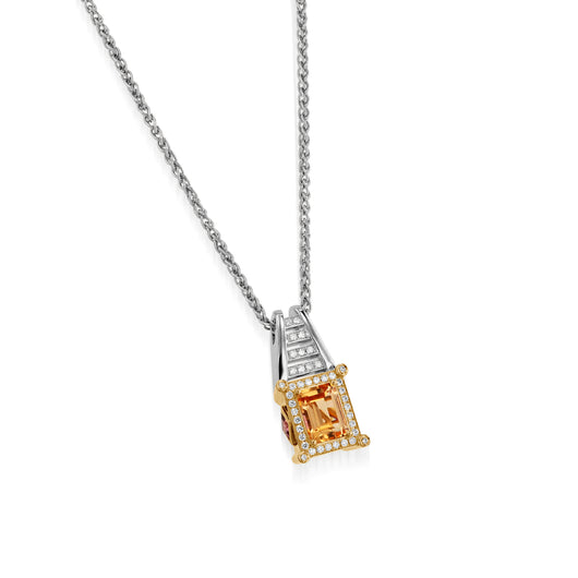 Signature Imperial Topaz and Diamond Pendant Necklace