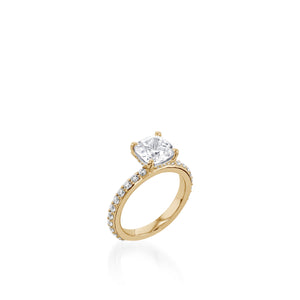 Duchess Cushion Yellow Gold Engagement Ring