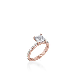 Duchess Princess Cut White Gold Engagement Ring