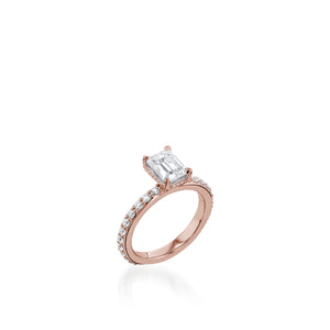 Duchess Emerald Cut White Gold Engagement Ring