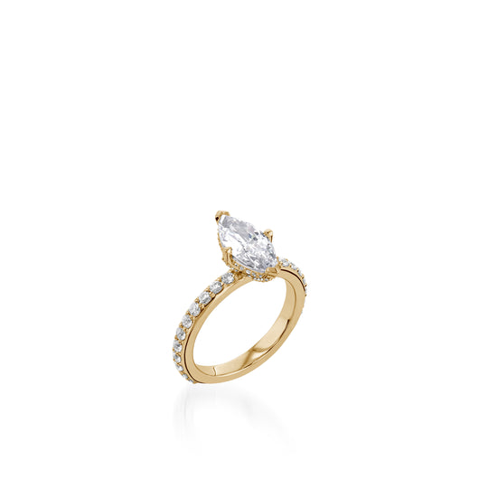 Duchess Marquise Yellow Gold Engagement Ring
