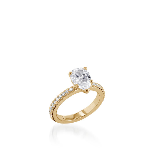 Essence Pear Yellow Gold Engagement Ring