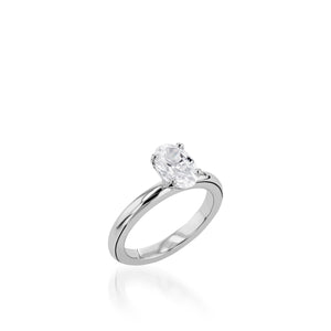 Essence Solitaire Oval White Gold Engagement Ring
