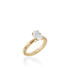 Essence Solitaire Oval Yellow Gold Engagement Ring
